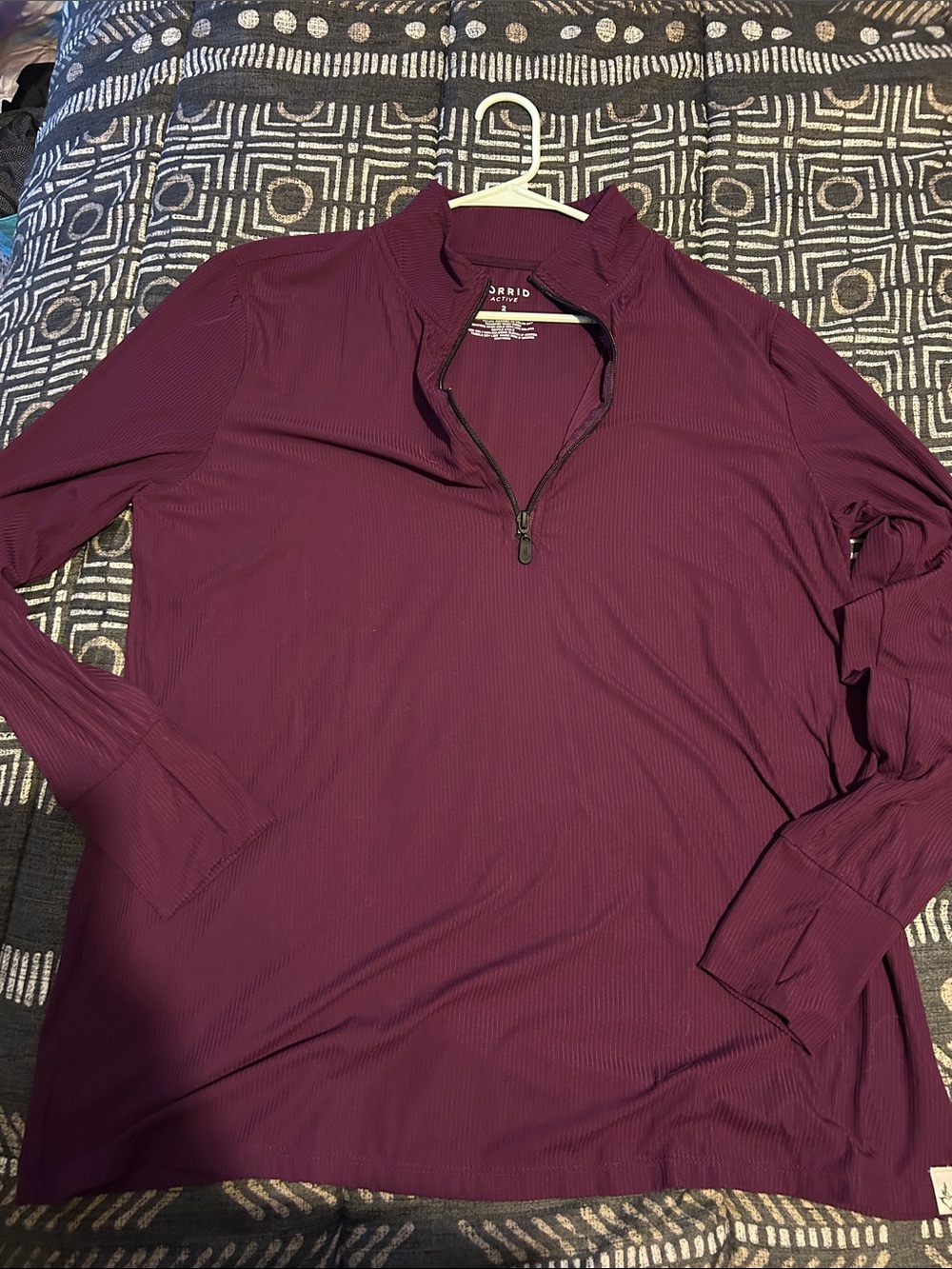 torrid Ribbed Half-Zip Pullover in Plum
